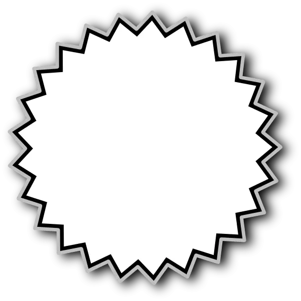 White Starburst Shape with Black Border