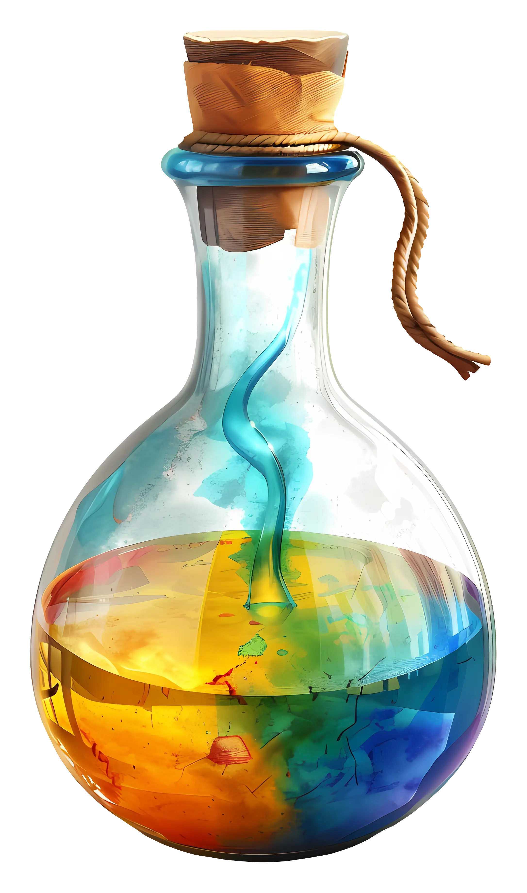 Glass Potion Bottle with Vibrant Colors