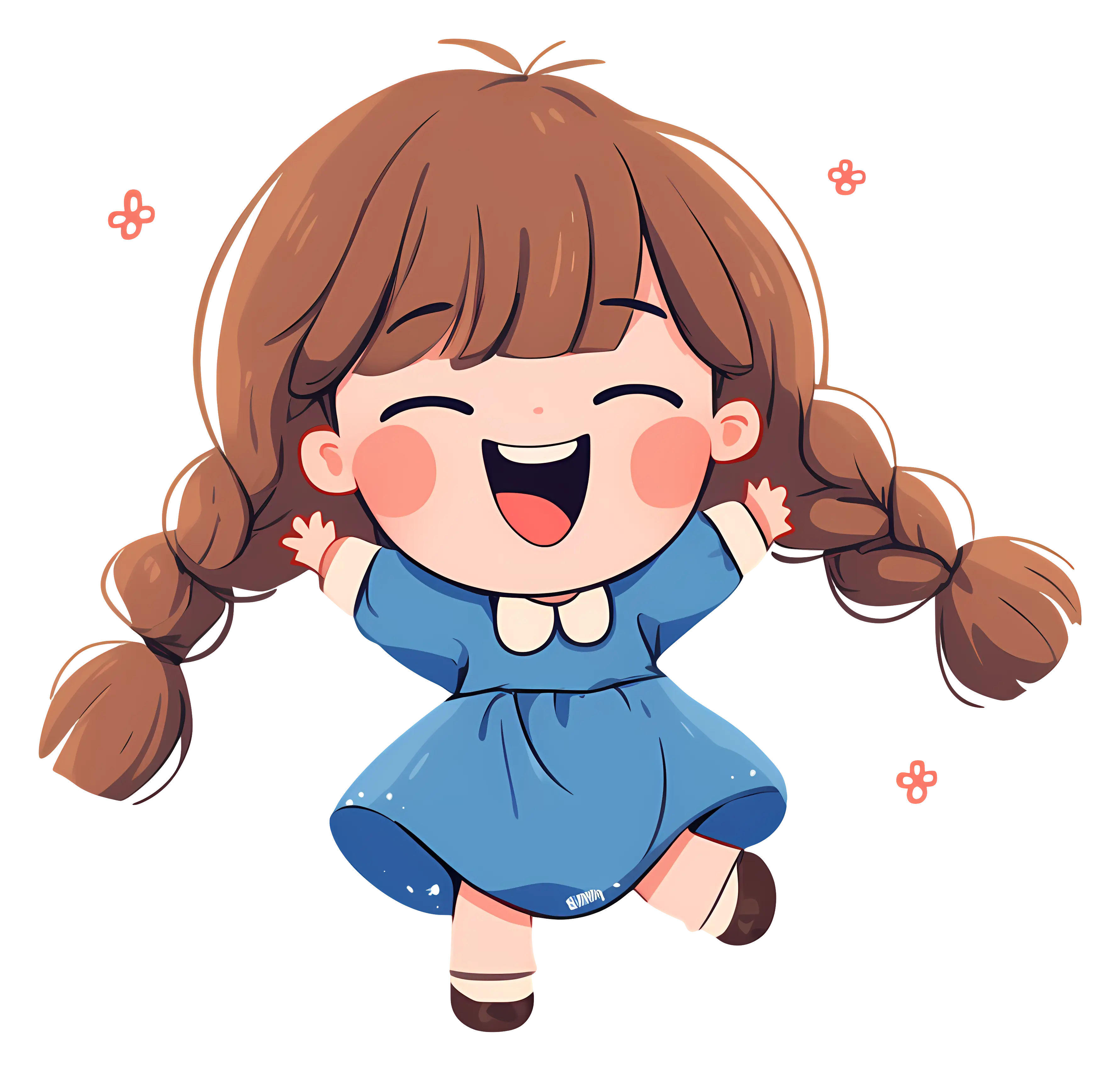 Happy Girl with Braids