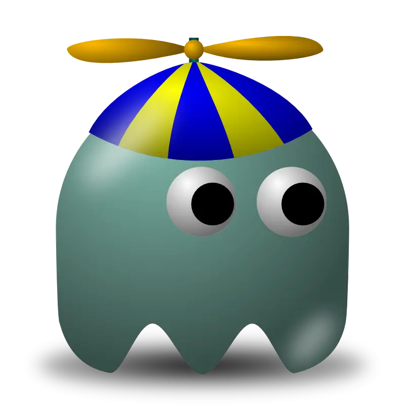 Cute Cartoon Ghost with Propeller Hat