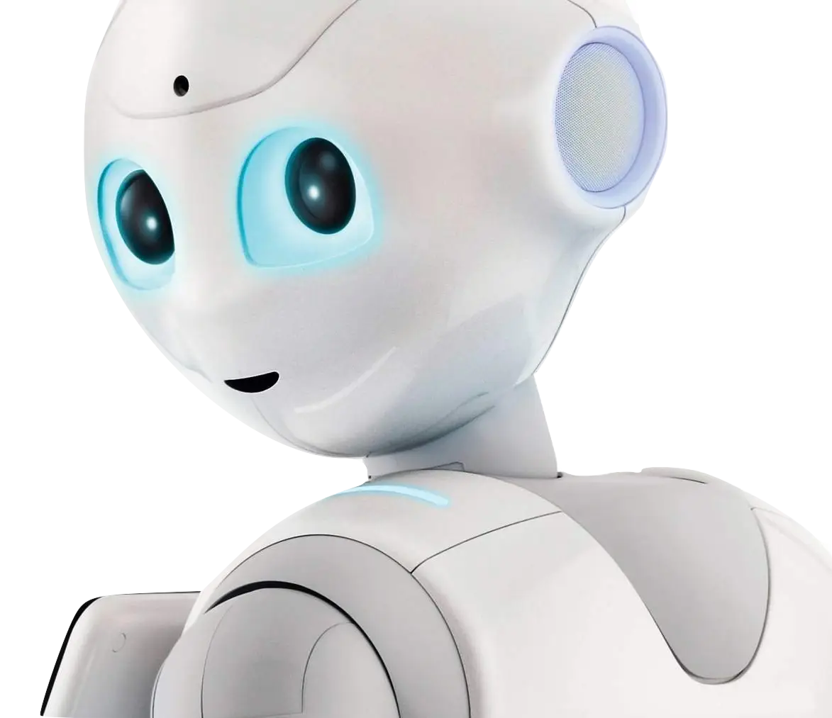 White Robot with Blue Eyes