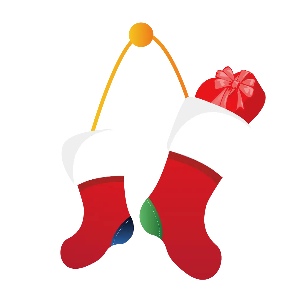 Red Christmas Stockings with Gifts