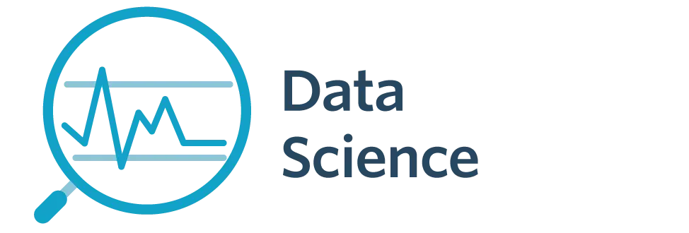 Data science icon with magnifier