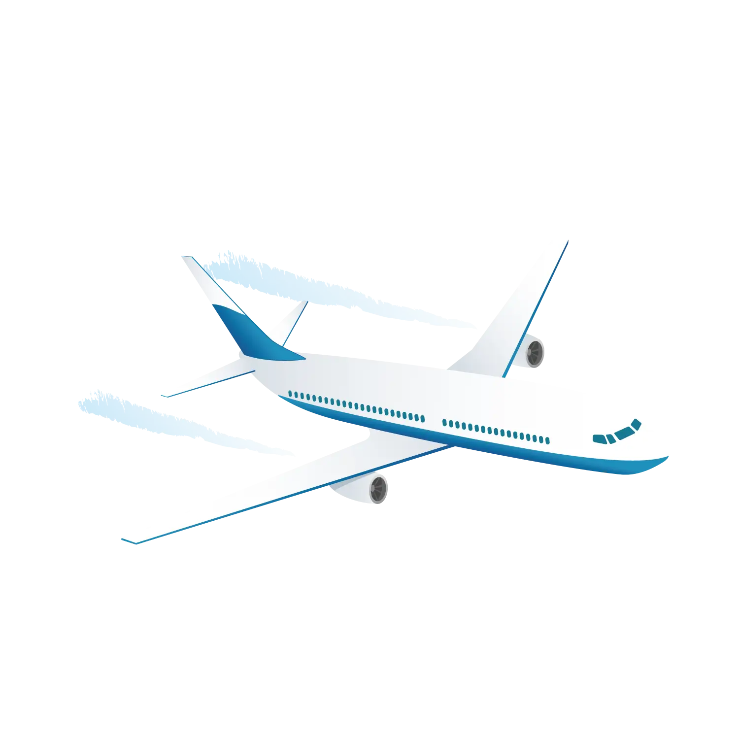 White and Blue Airplane Flying