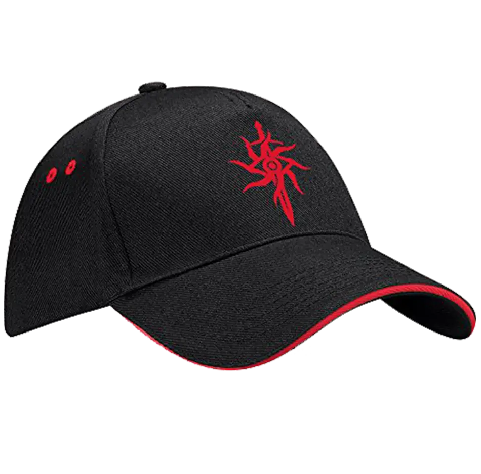 Black Cap with Red Design