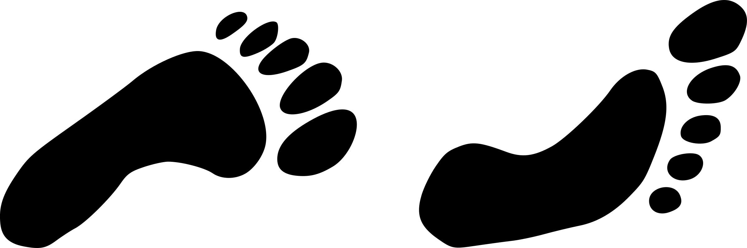 Black Silhouette of Human Footprints