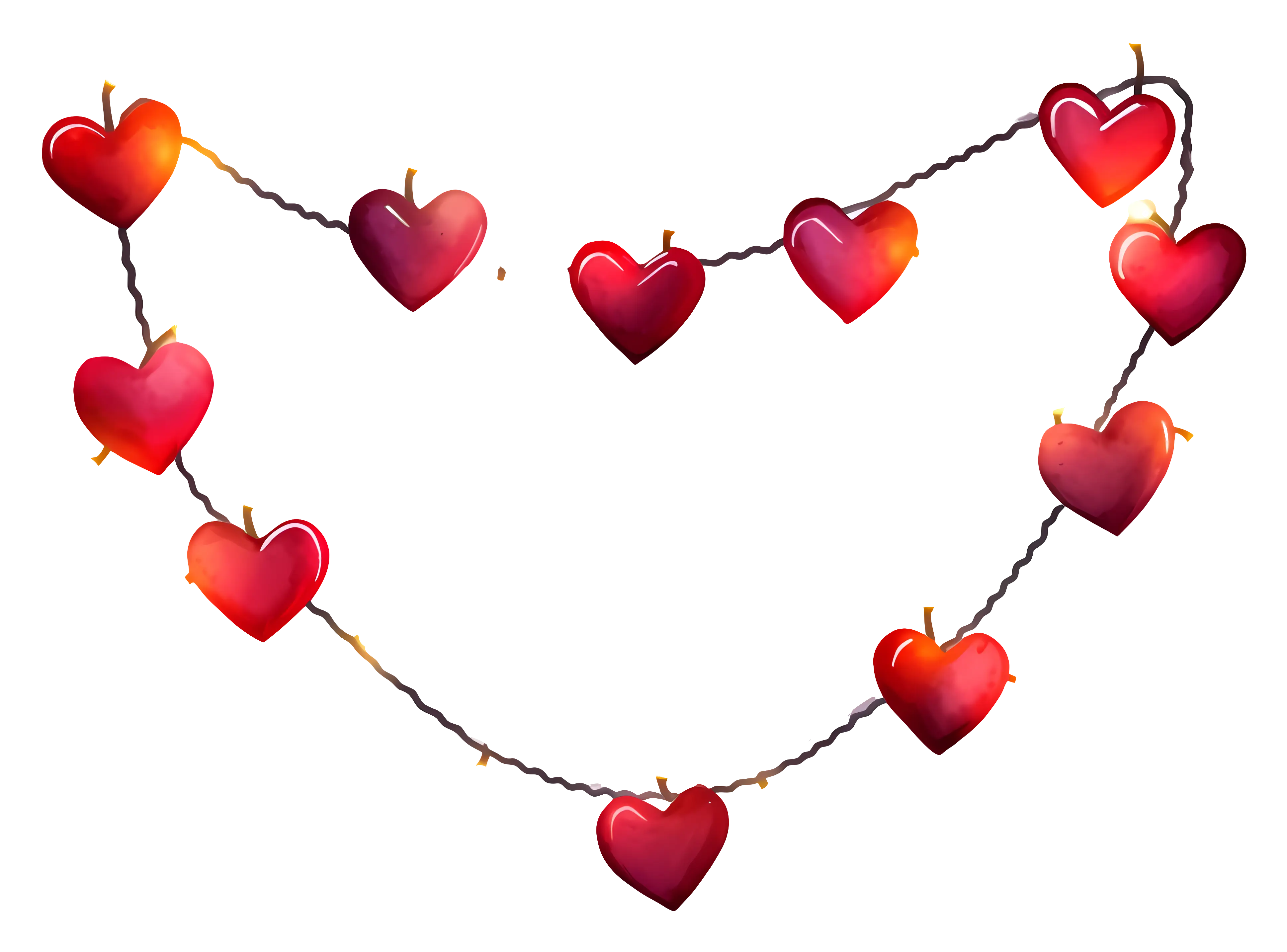 Heart-shaped string decoration for love themes