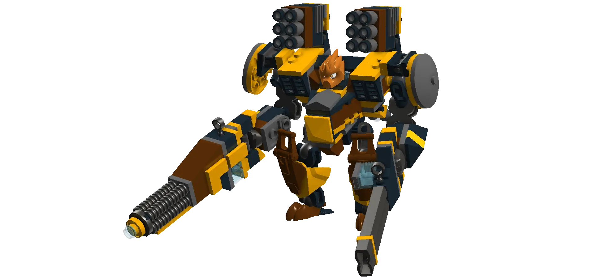 Futuristic Yellow Armored Robot