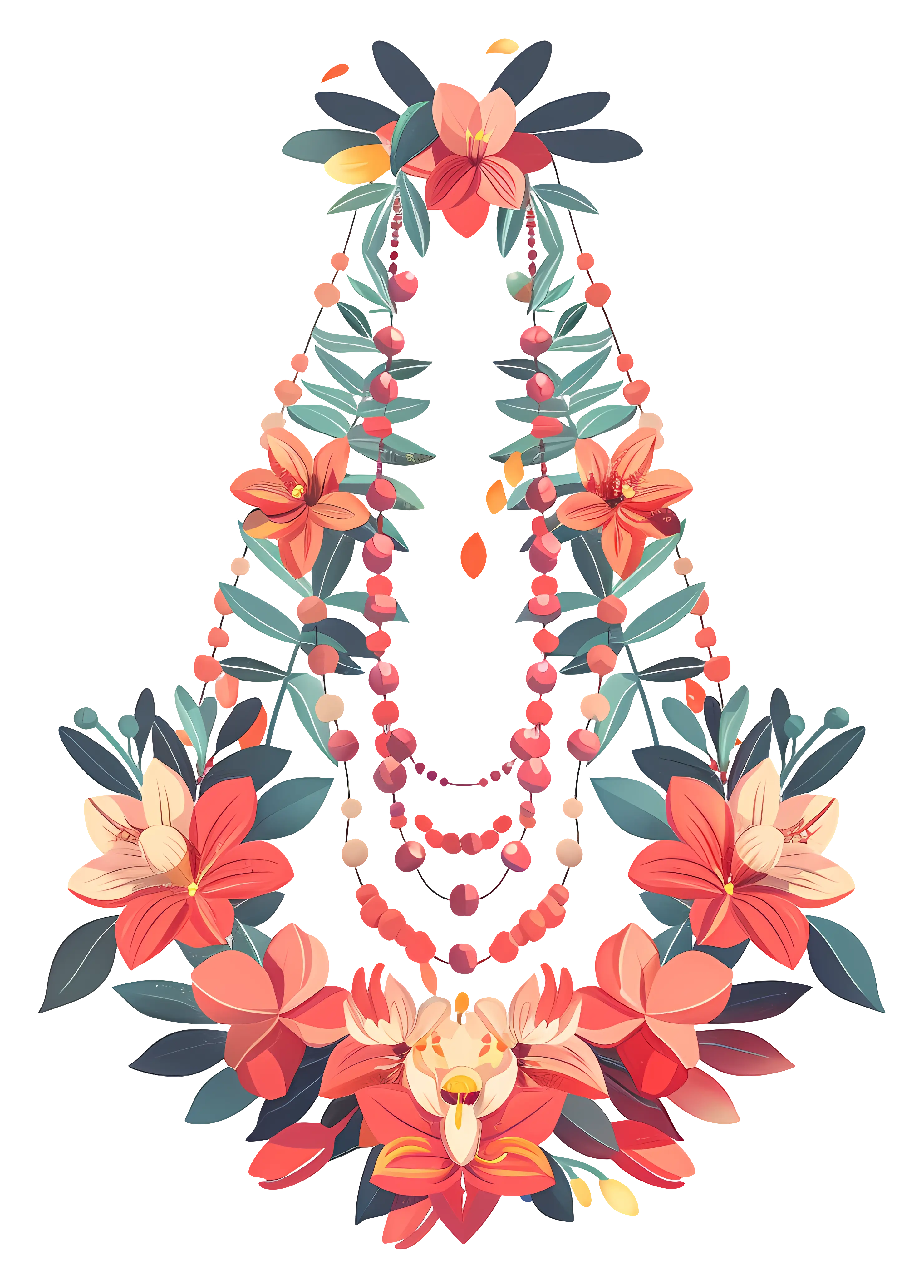Colorful Floral Necklace Decoration