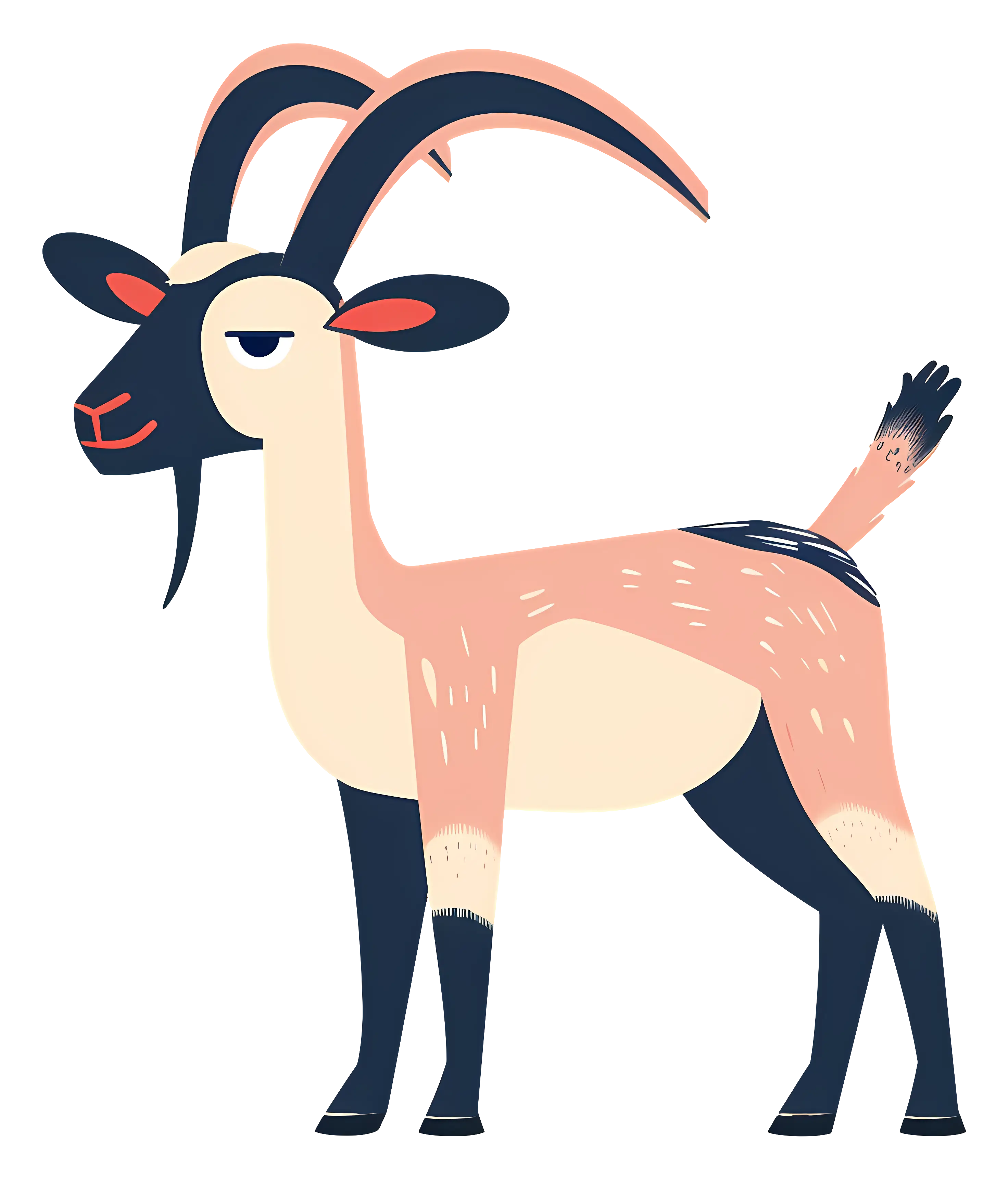 Playful Cartoon Illustration of a Goat