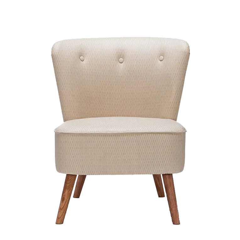 Beige Chair with Wooden Legs Illustration