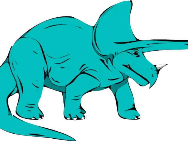 Blue Triceratops Cartoon Illustration