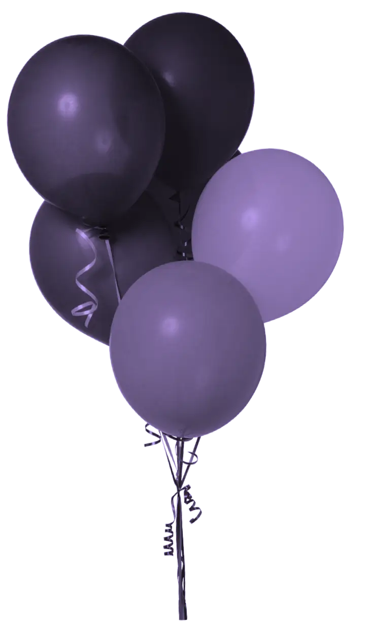 Purple and Black Balloons
