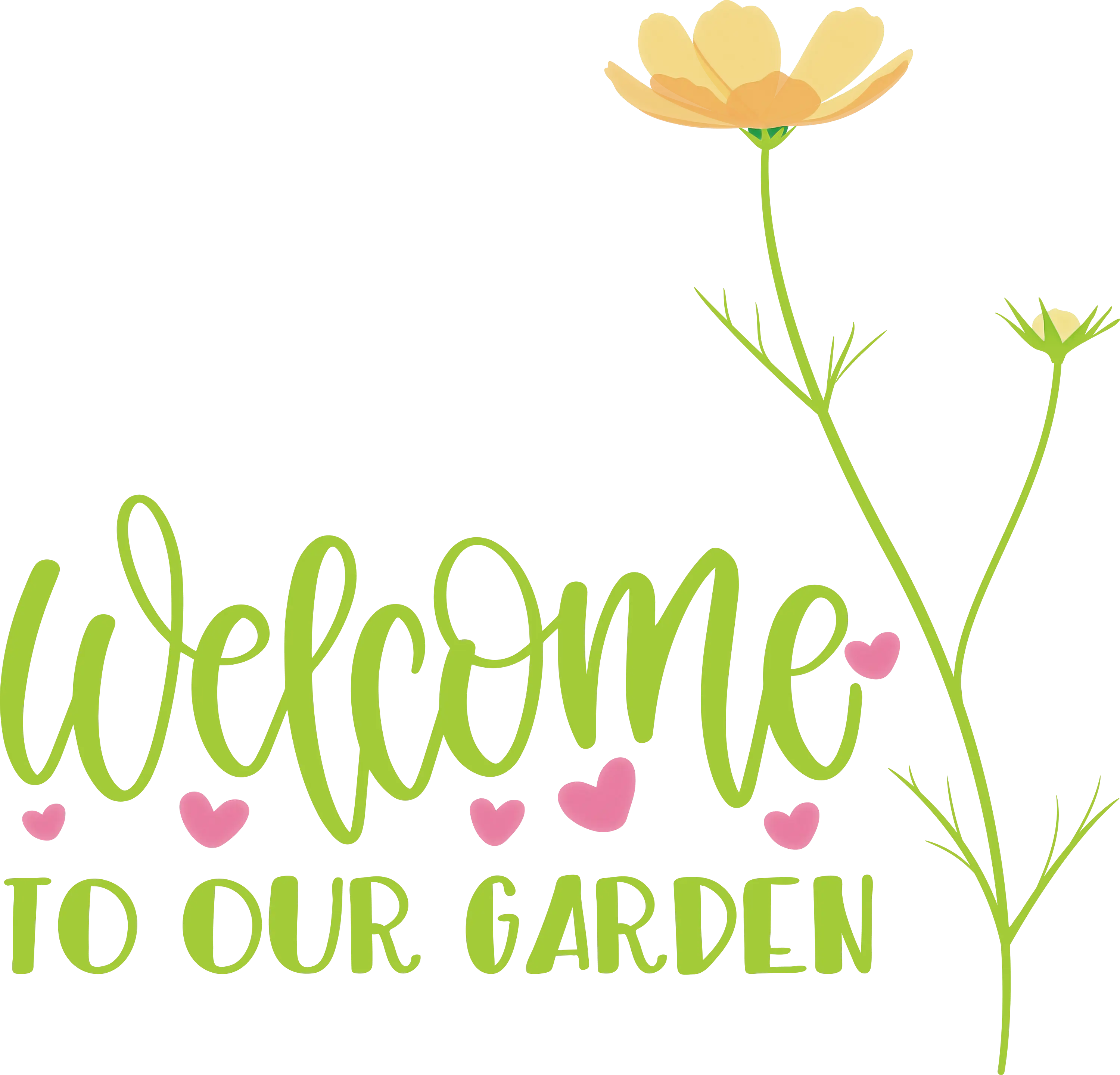 Yellow Flower &#039;Welcome to Our Garden&#039; Design