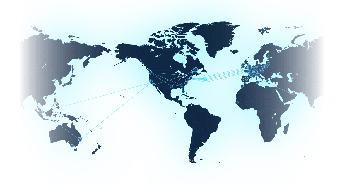World Map with Global Connections
