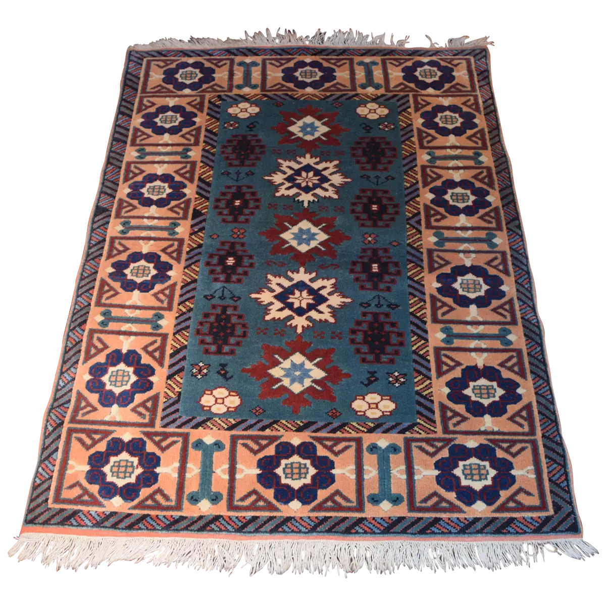 Beautiful Ornamental Carpet with Geometric Pattern