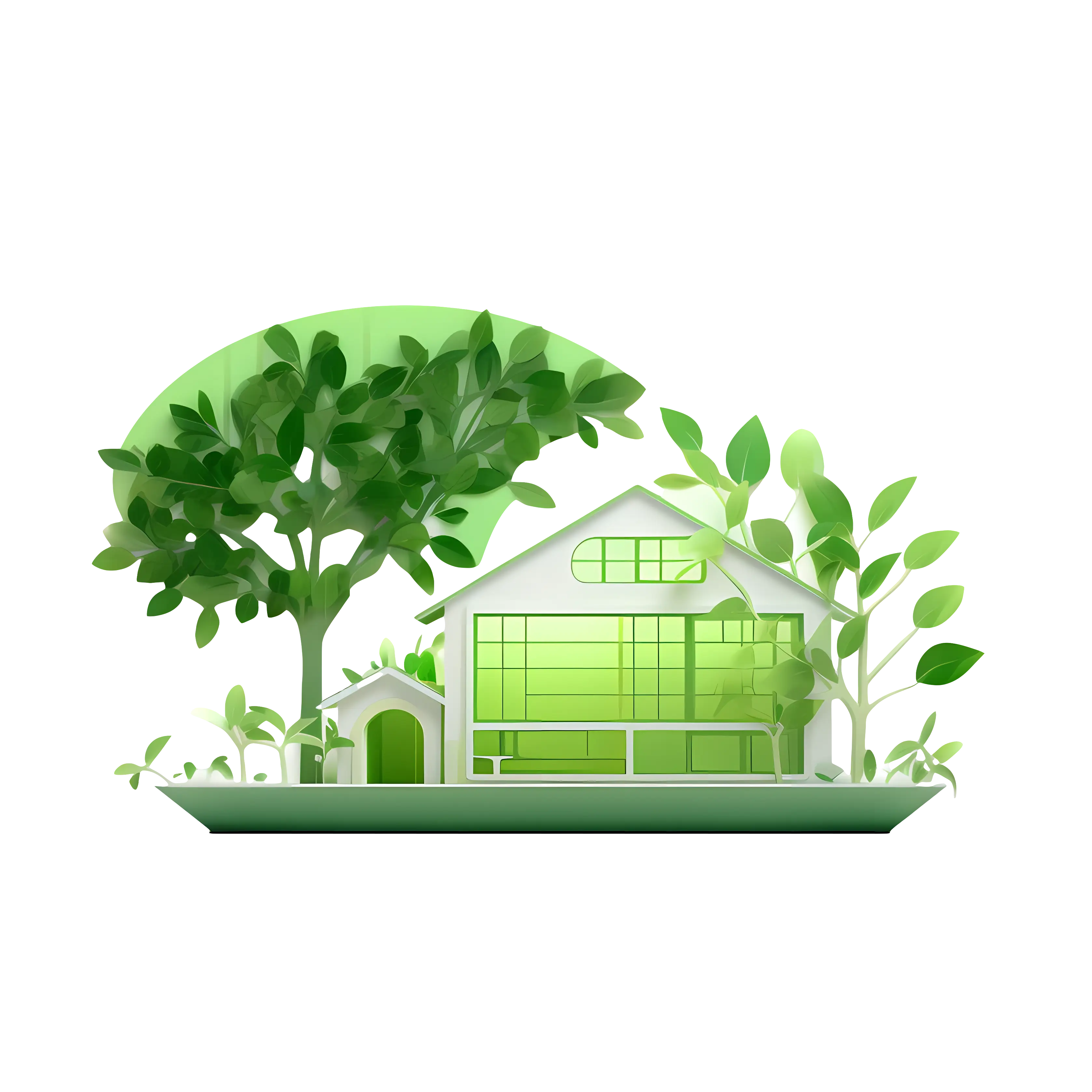 Eco-Friendly Greenhouse with Nature Elements