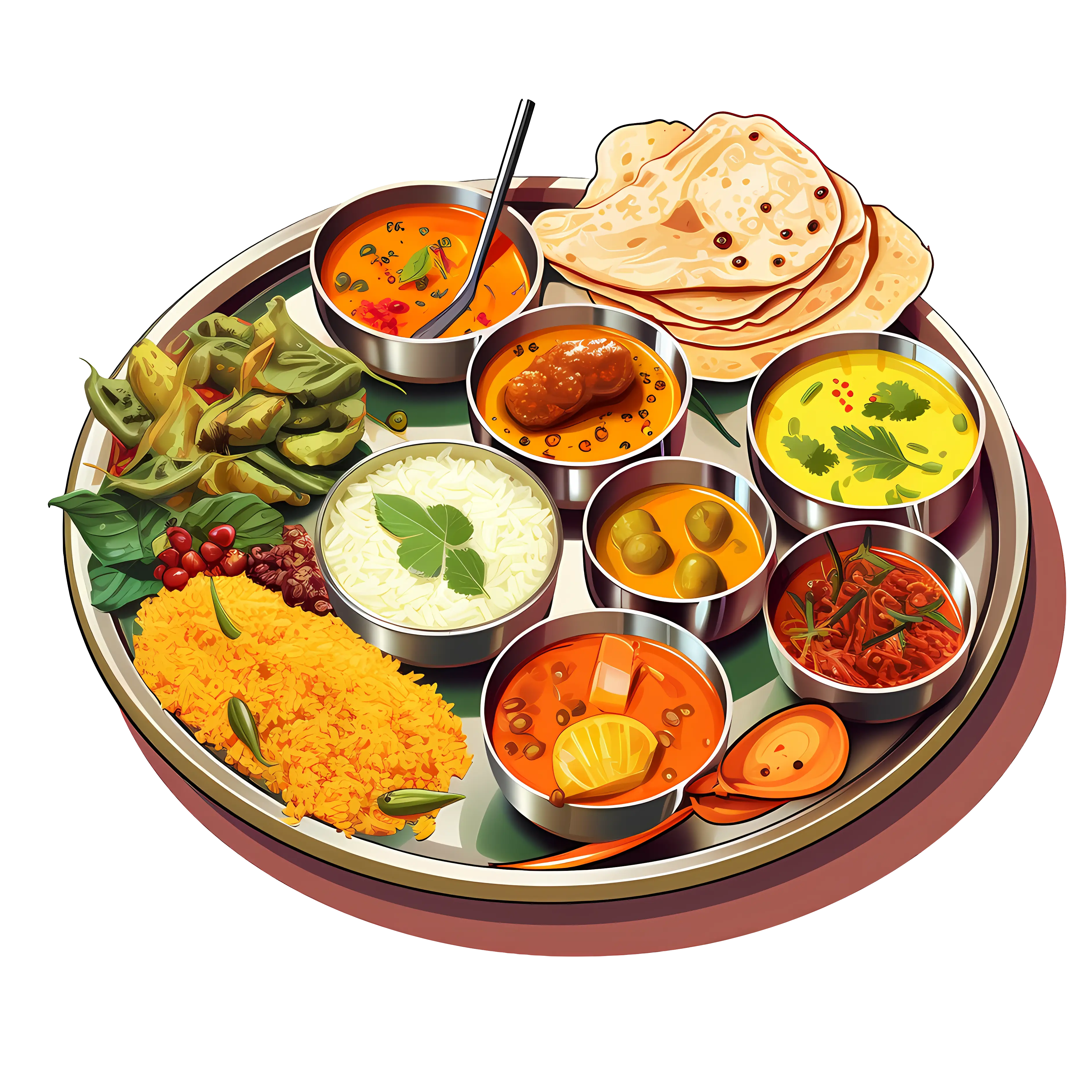 Traditional Indian Food Thali