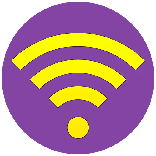 Yellow Wifi Symbol on Purple Background