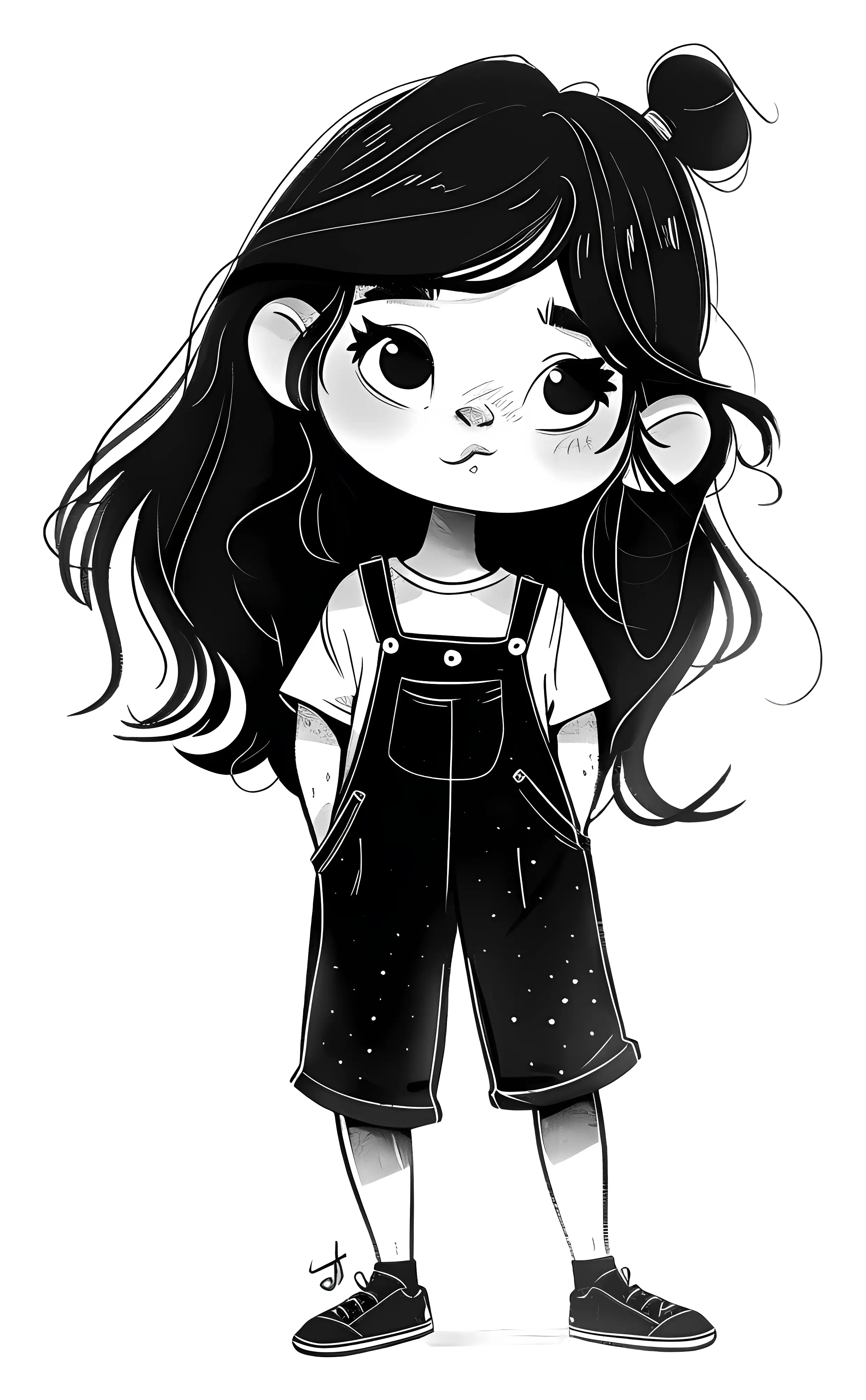 Cute Girl in Overalls
