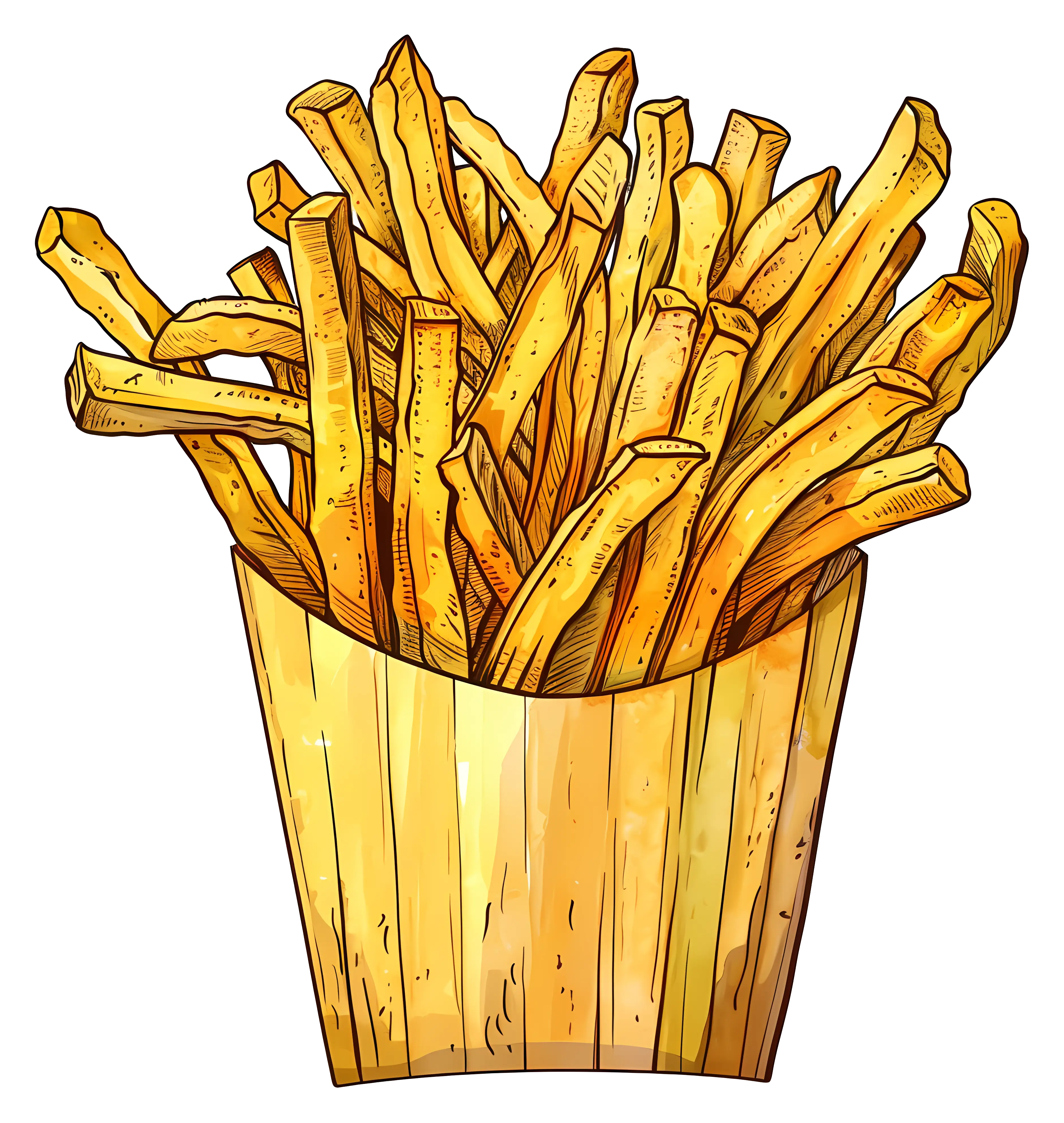 Golden Crispy French Fries Illustration