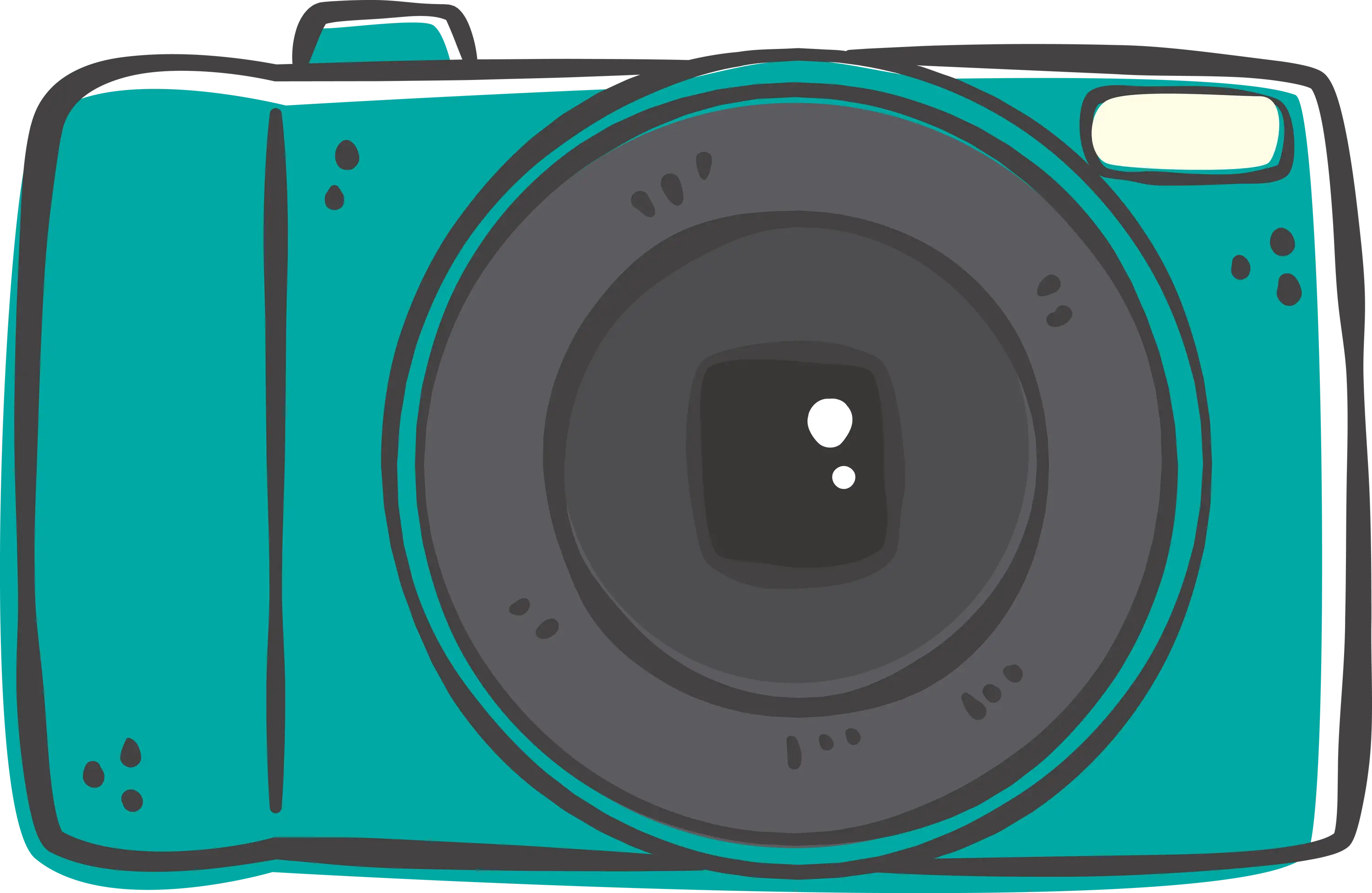 Teal Cartoon Camera Illustration
