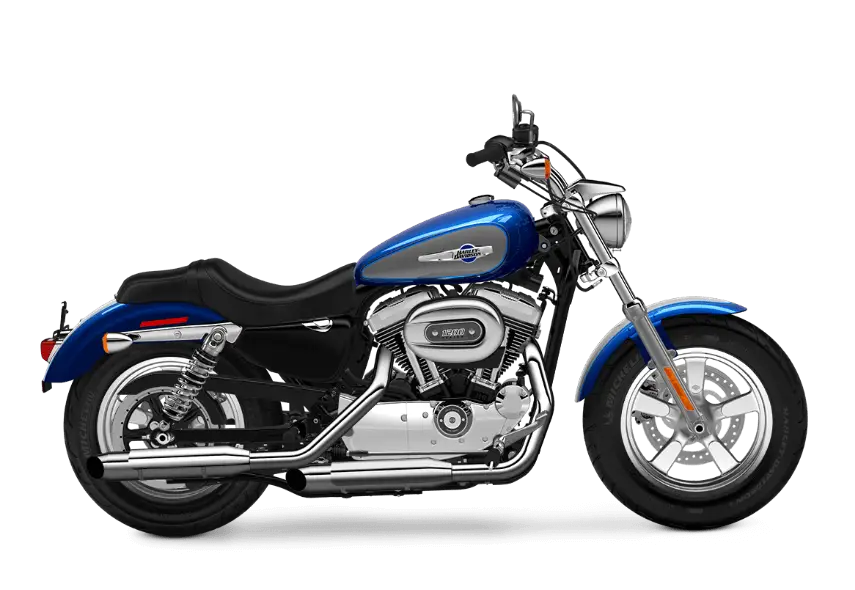 Blue Motorcycle with Chrome Accents