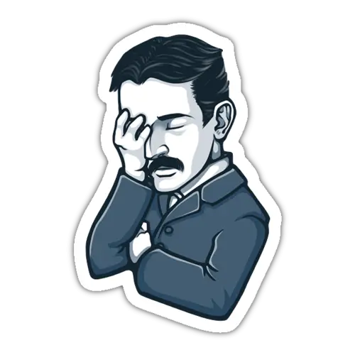 Facepalm Man Cartoon Sticker