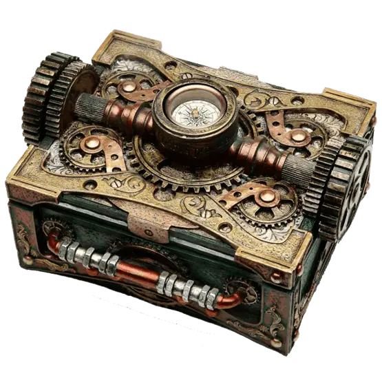 Intricate Steampunk Box with Gears