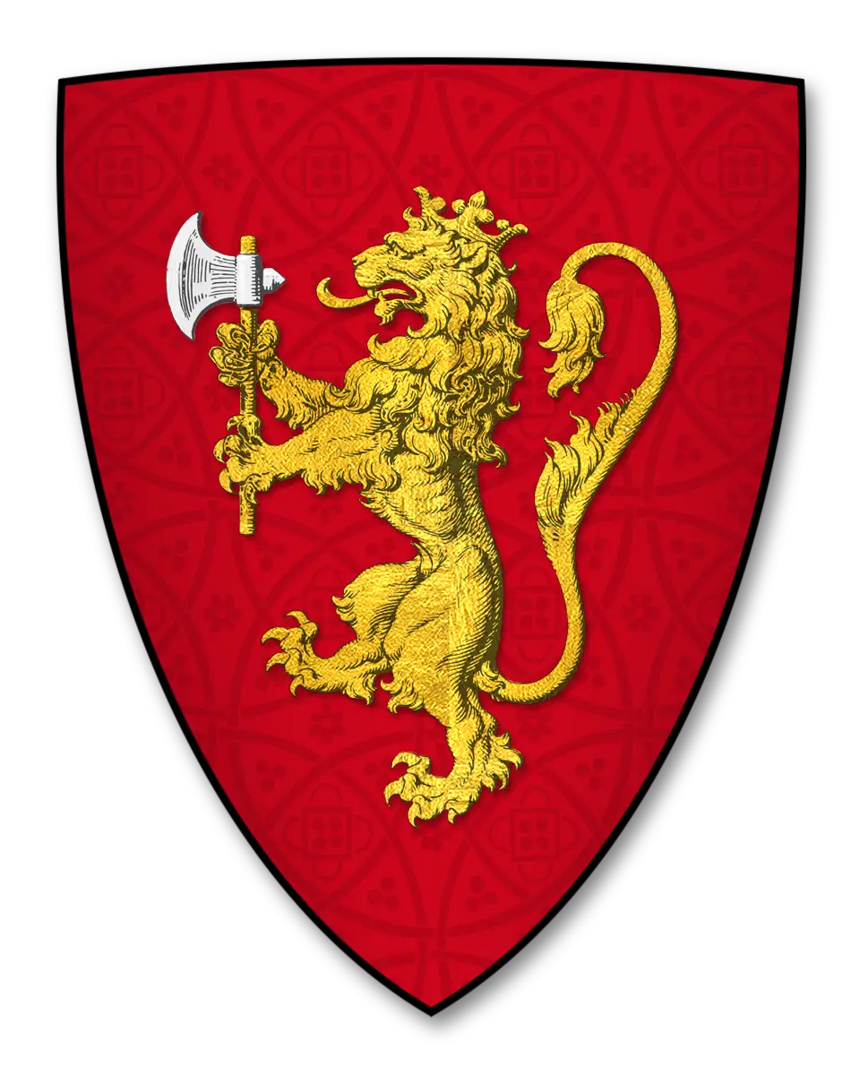 Lion with Axe on Red Shield