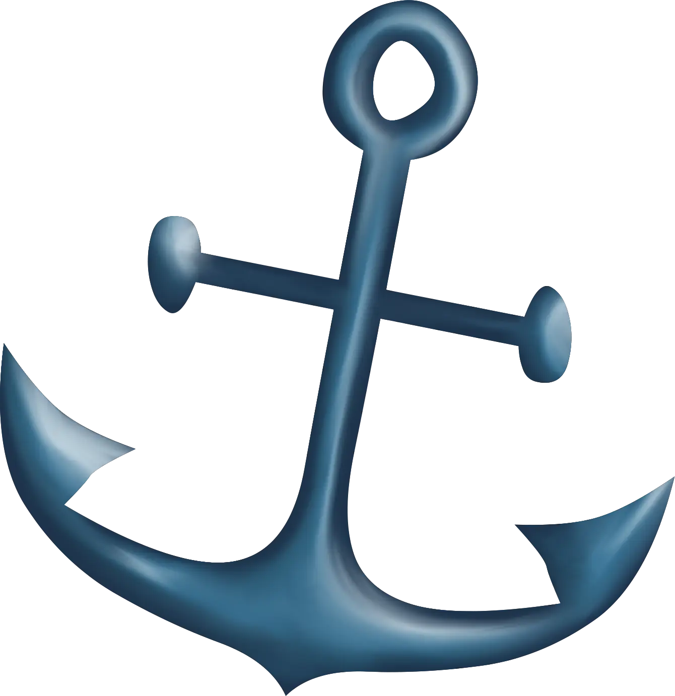 Blue Maritime Anchor Symbol