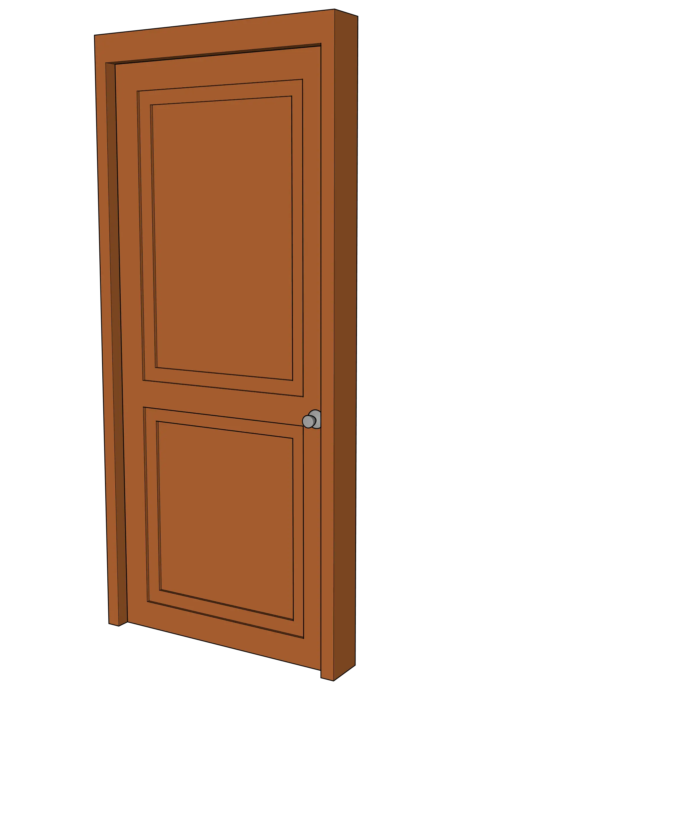 Brown Wooden Door Illustration