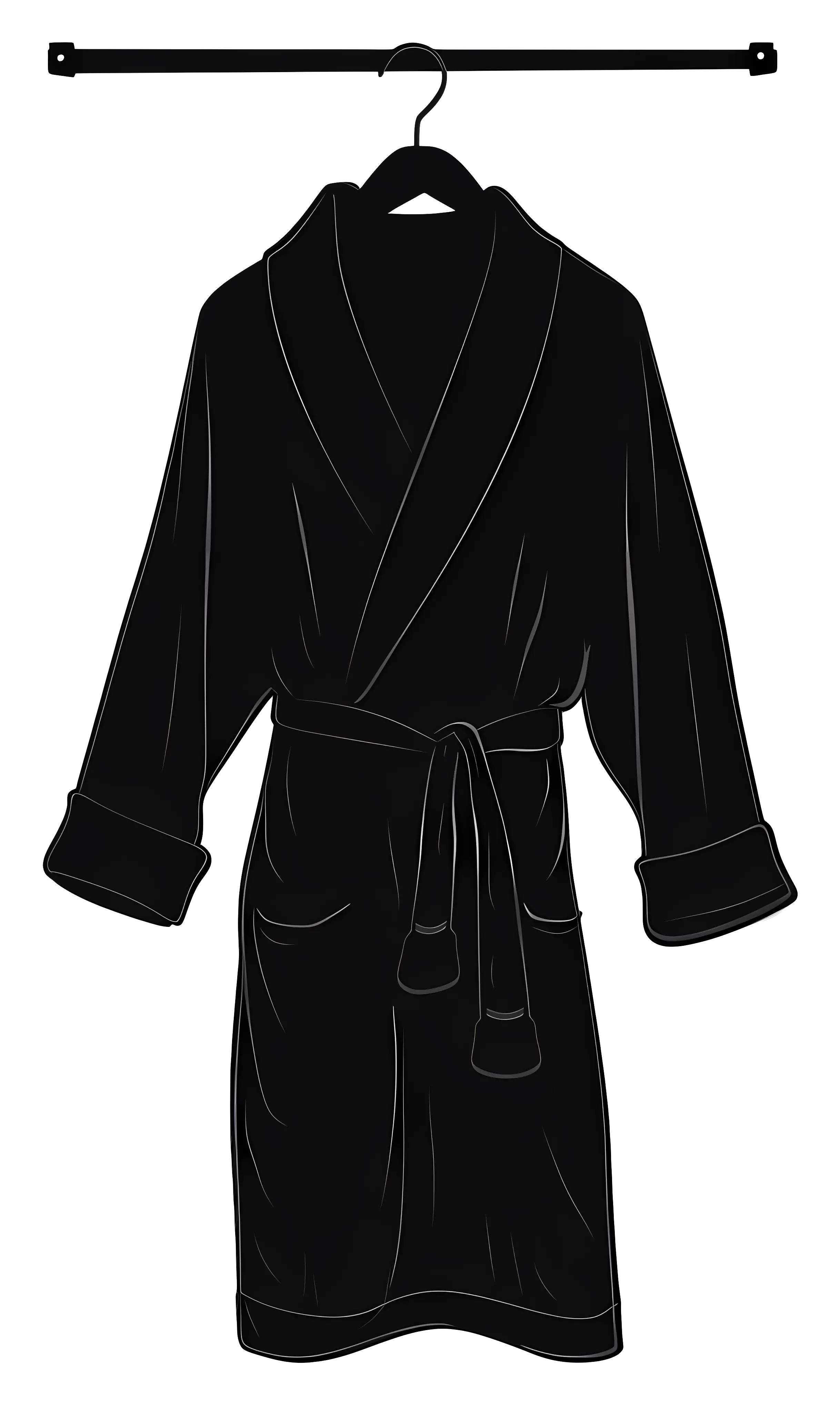 Black Robe on a Hanger Illustration