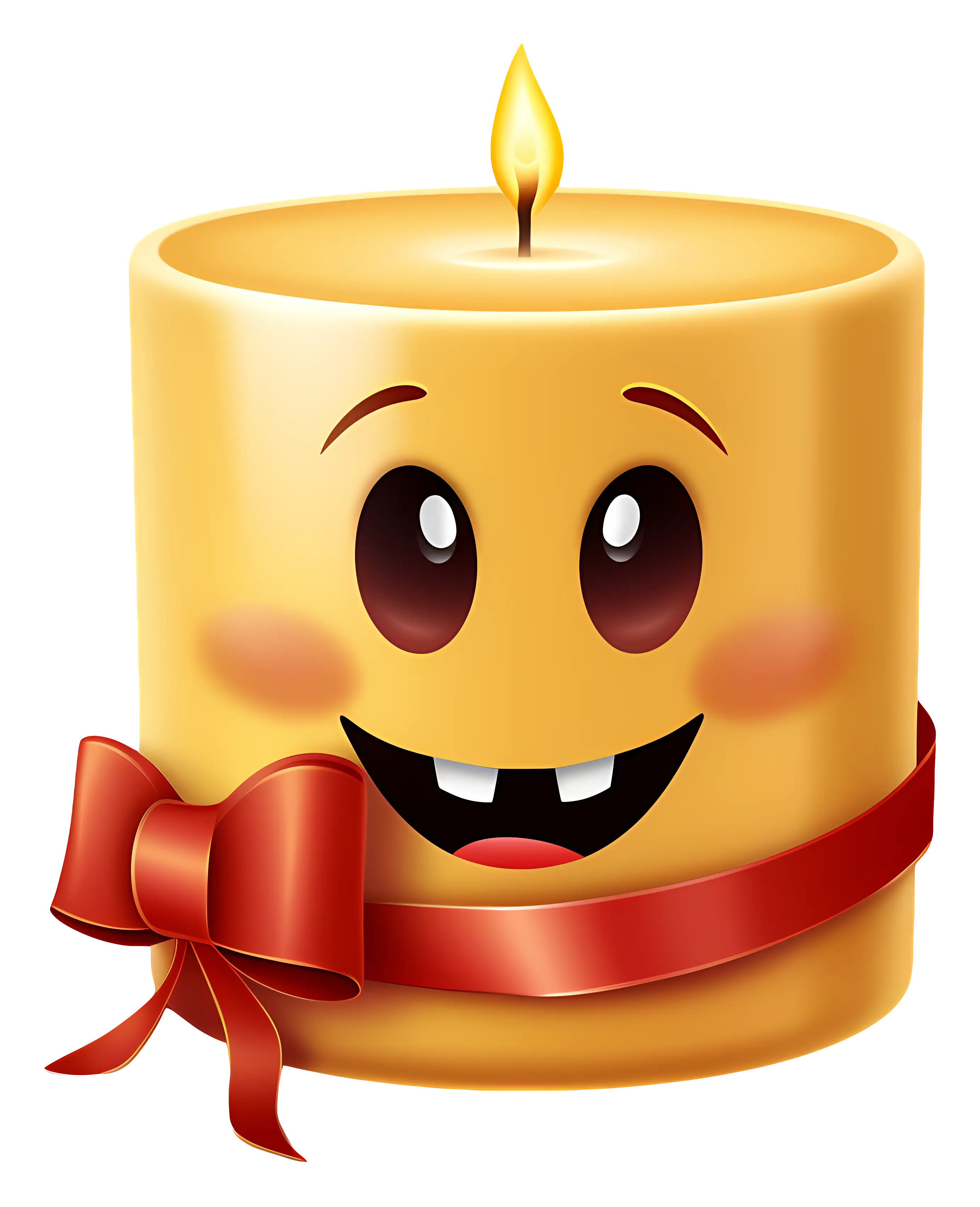 Candle with Ribbon and Happy Face