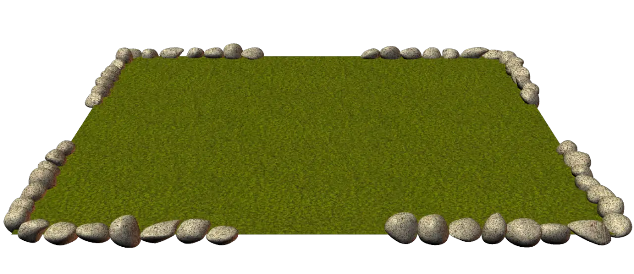 Green Grass Field with Stones