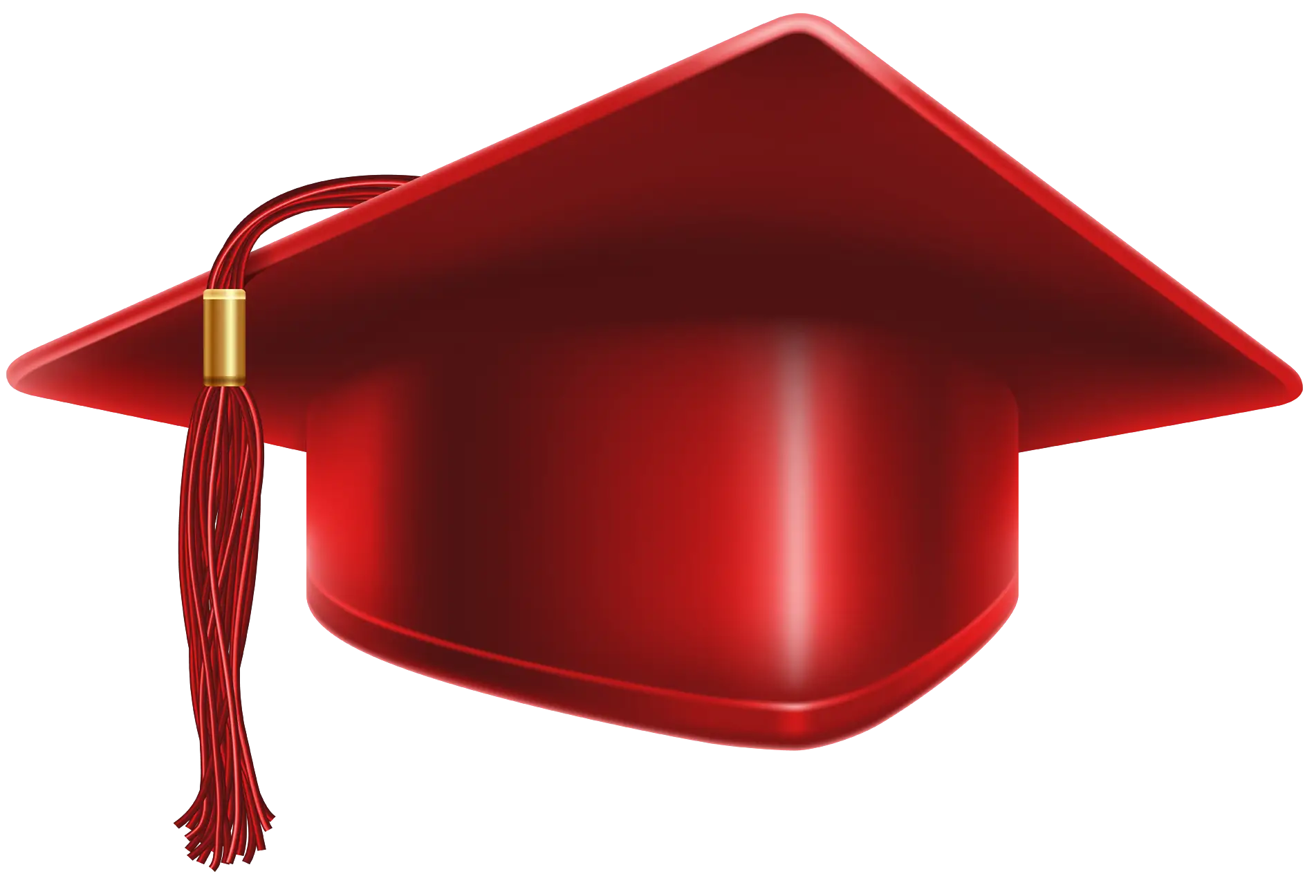 Red Graduation Cap with Tassel for Ceremony