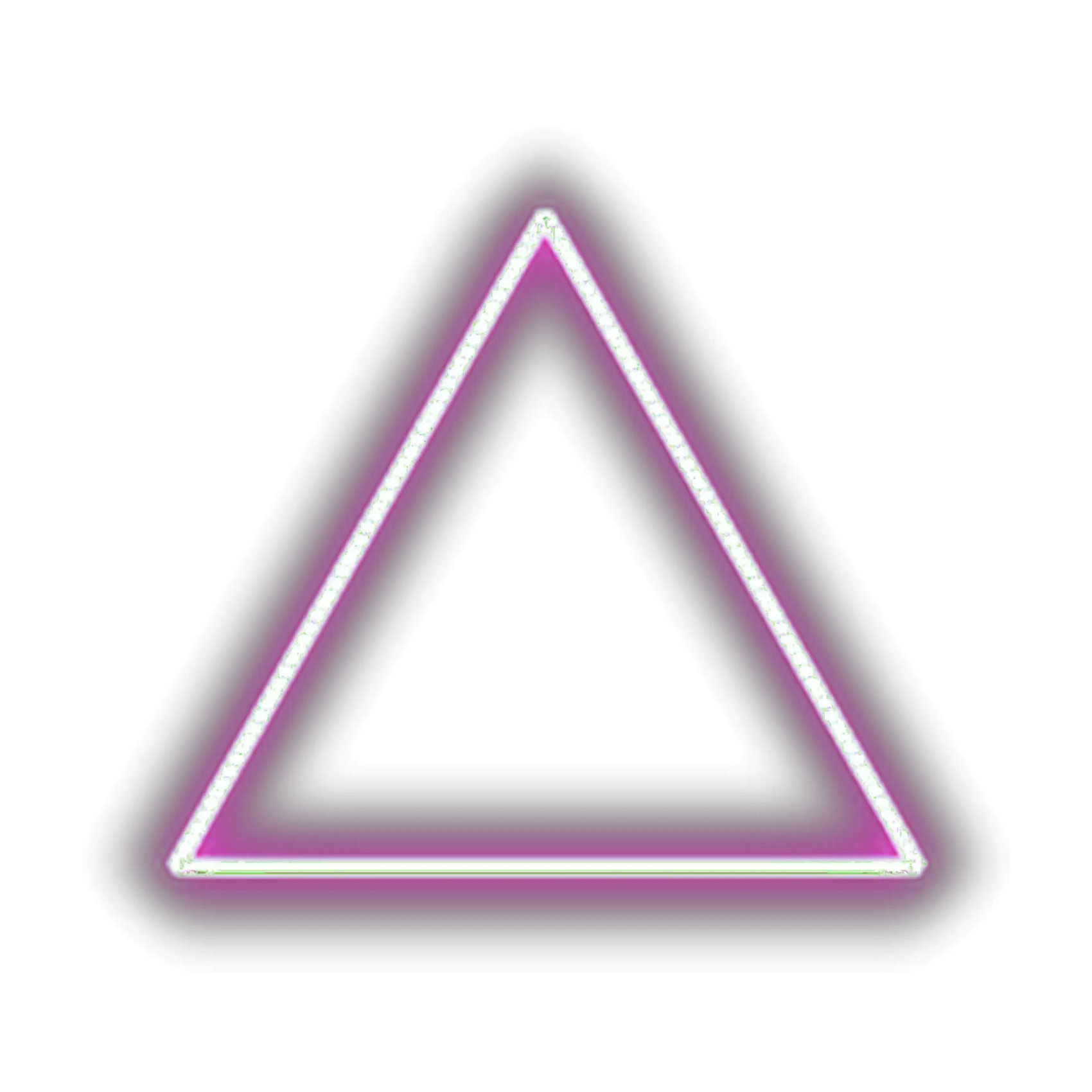Neon Glowing Triangle Symbol in Purple
