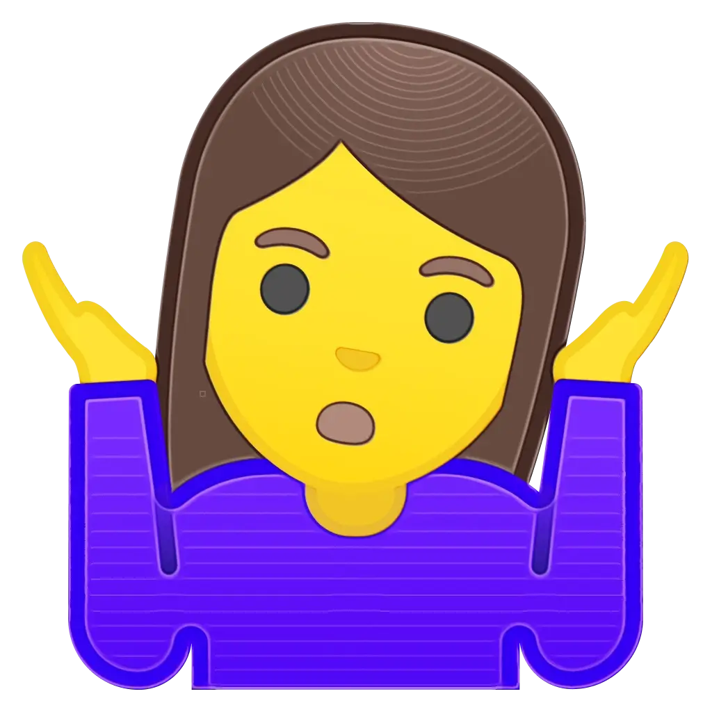 Shrugging Emoji Character Gesture