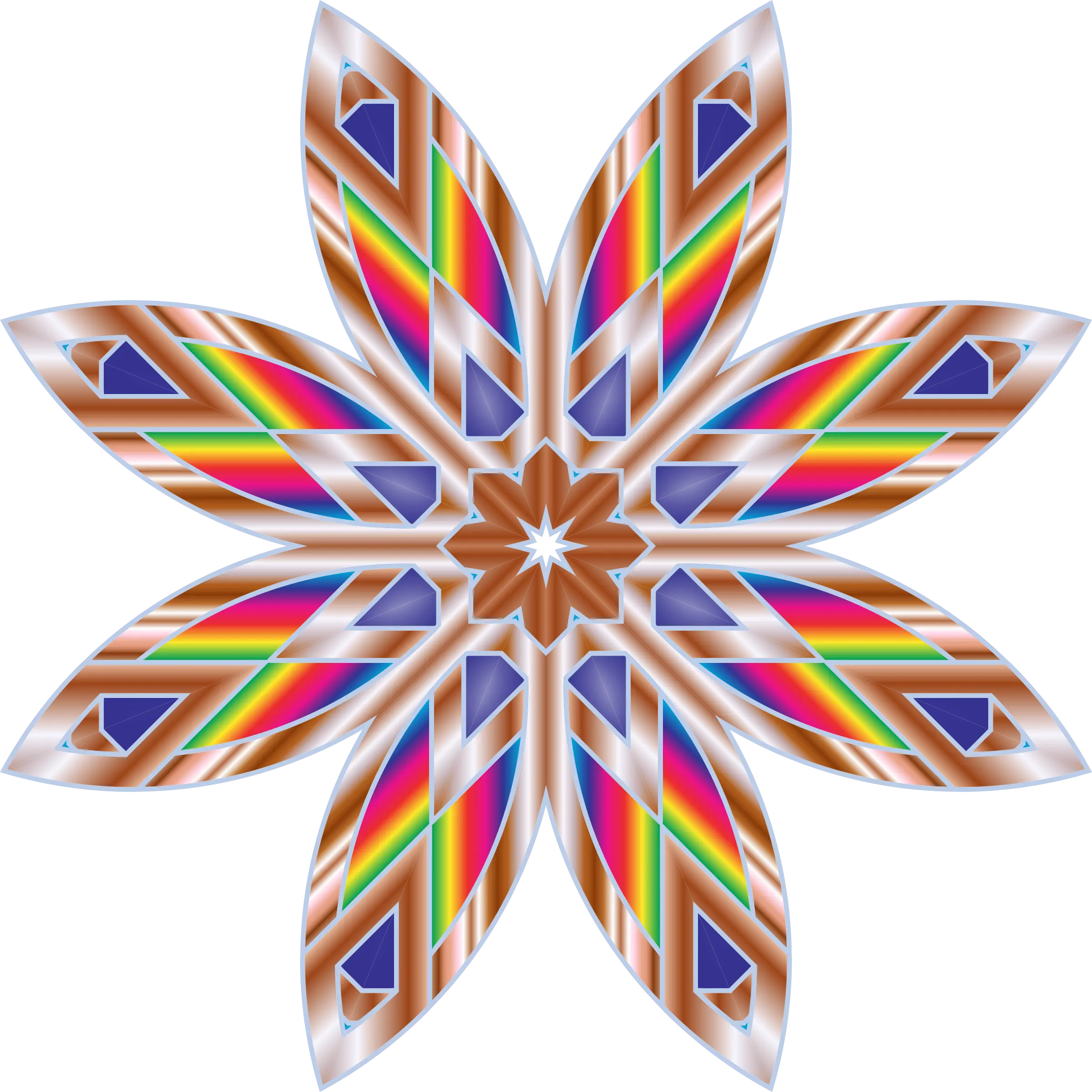 Rainbow Geometric Flower Design