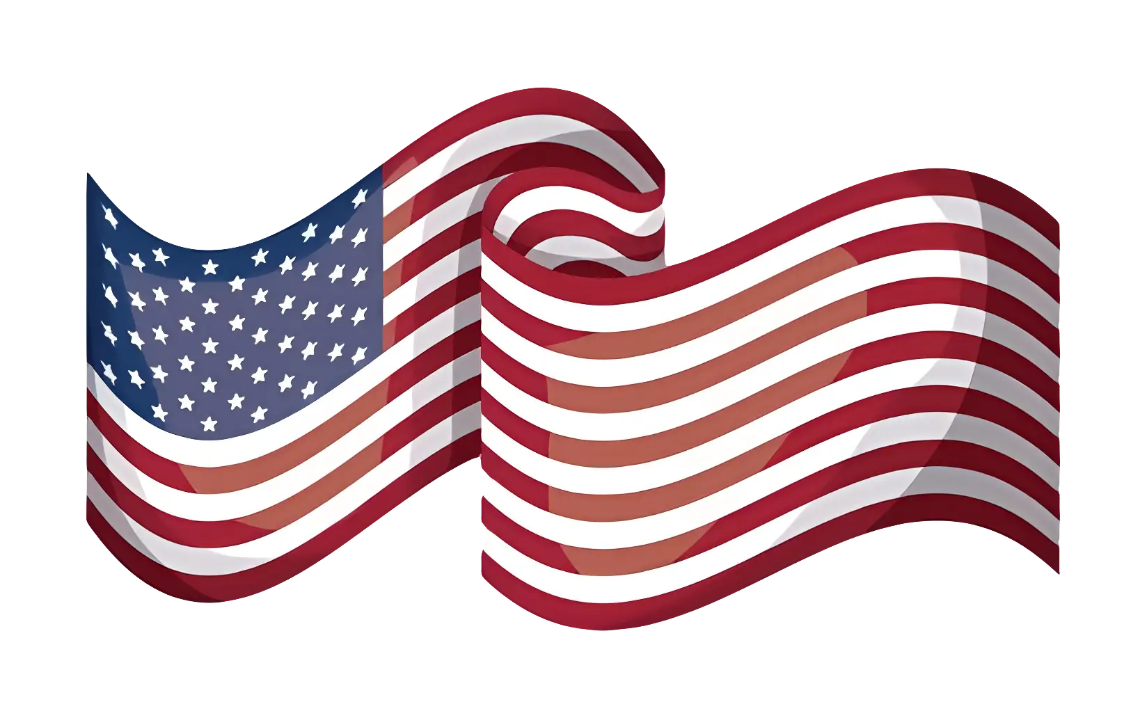 Waving USA Flag Illustration