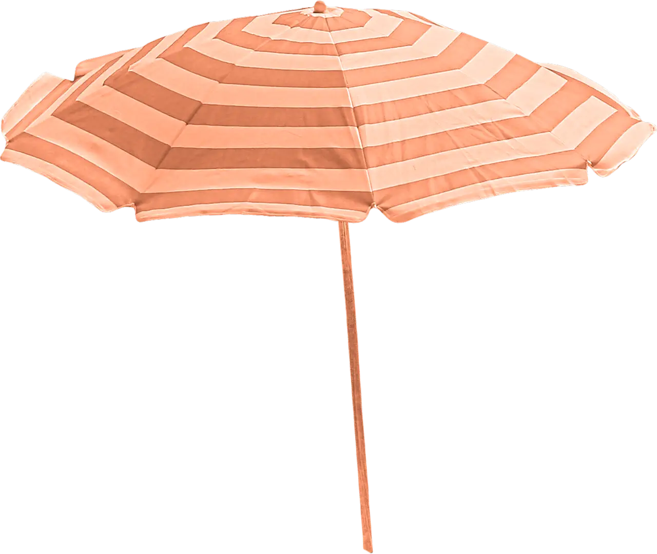 Striped Beige and Orange Beach Umbrella