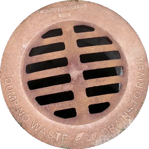 Metal Drain Cover with Warning