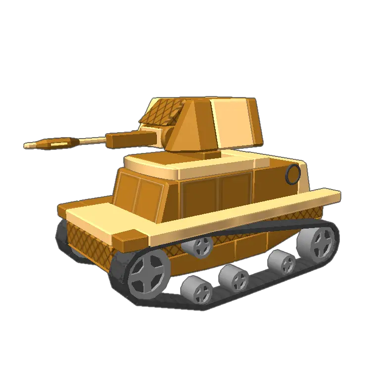 Golden Toy Tank with Rotating Turret