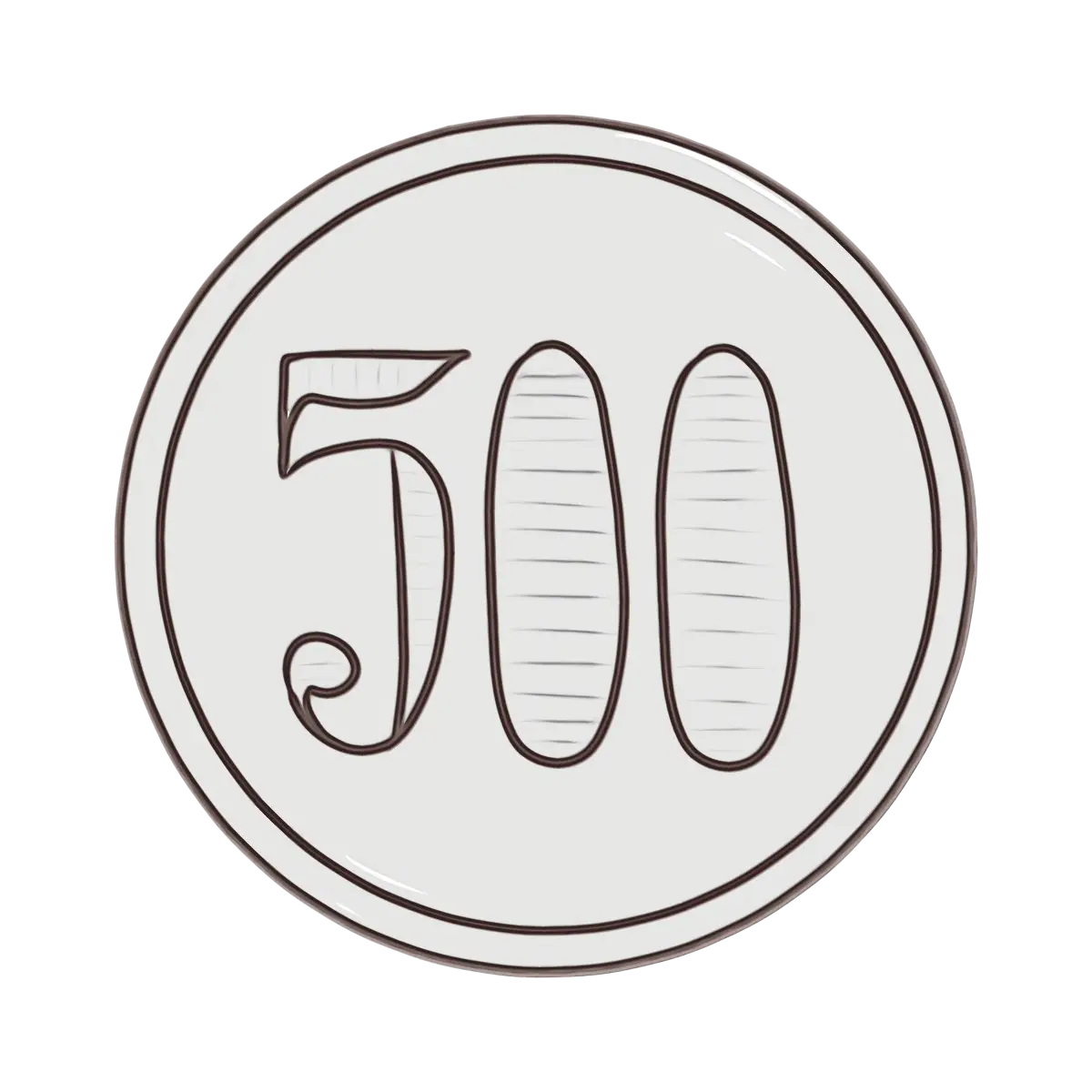 Silver Coin with 500 Marking