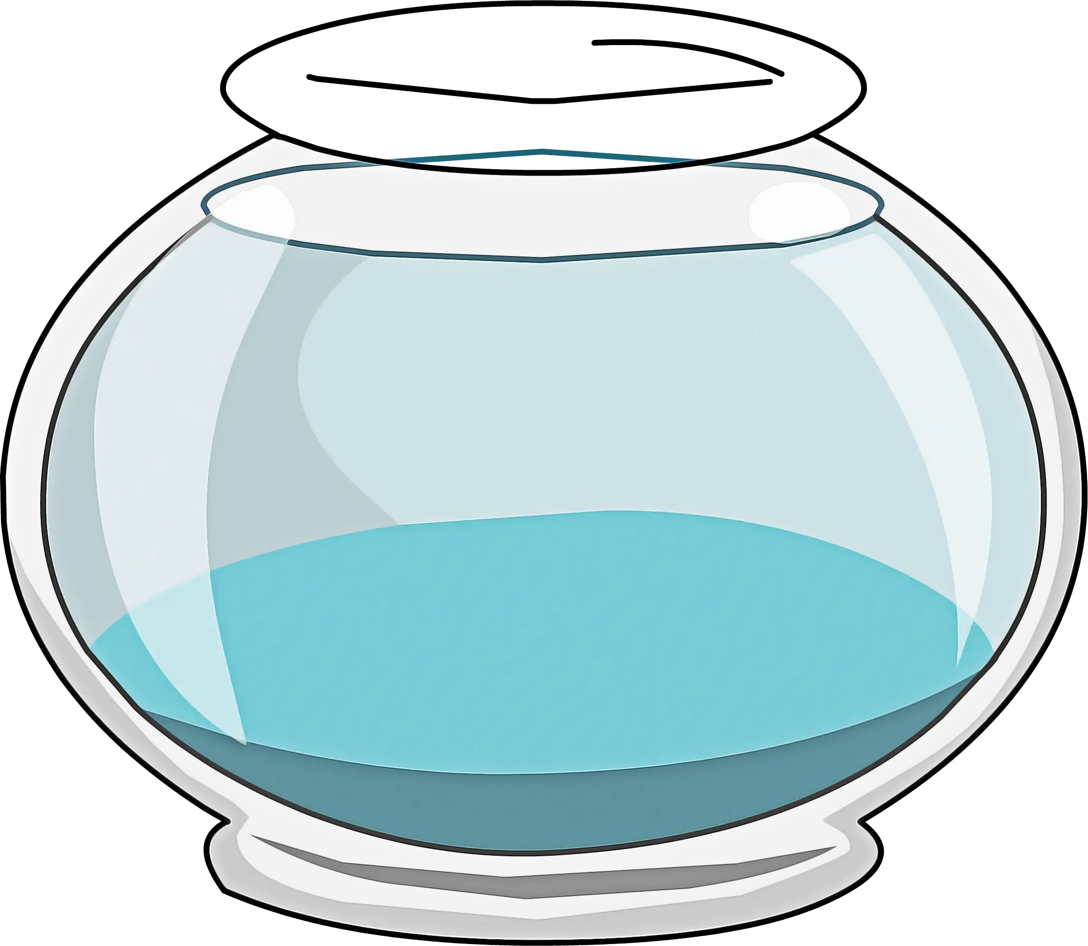 Cartoon Style Fishbowl Illustration