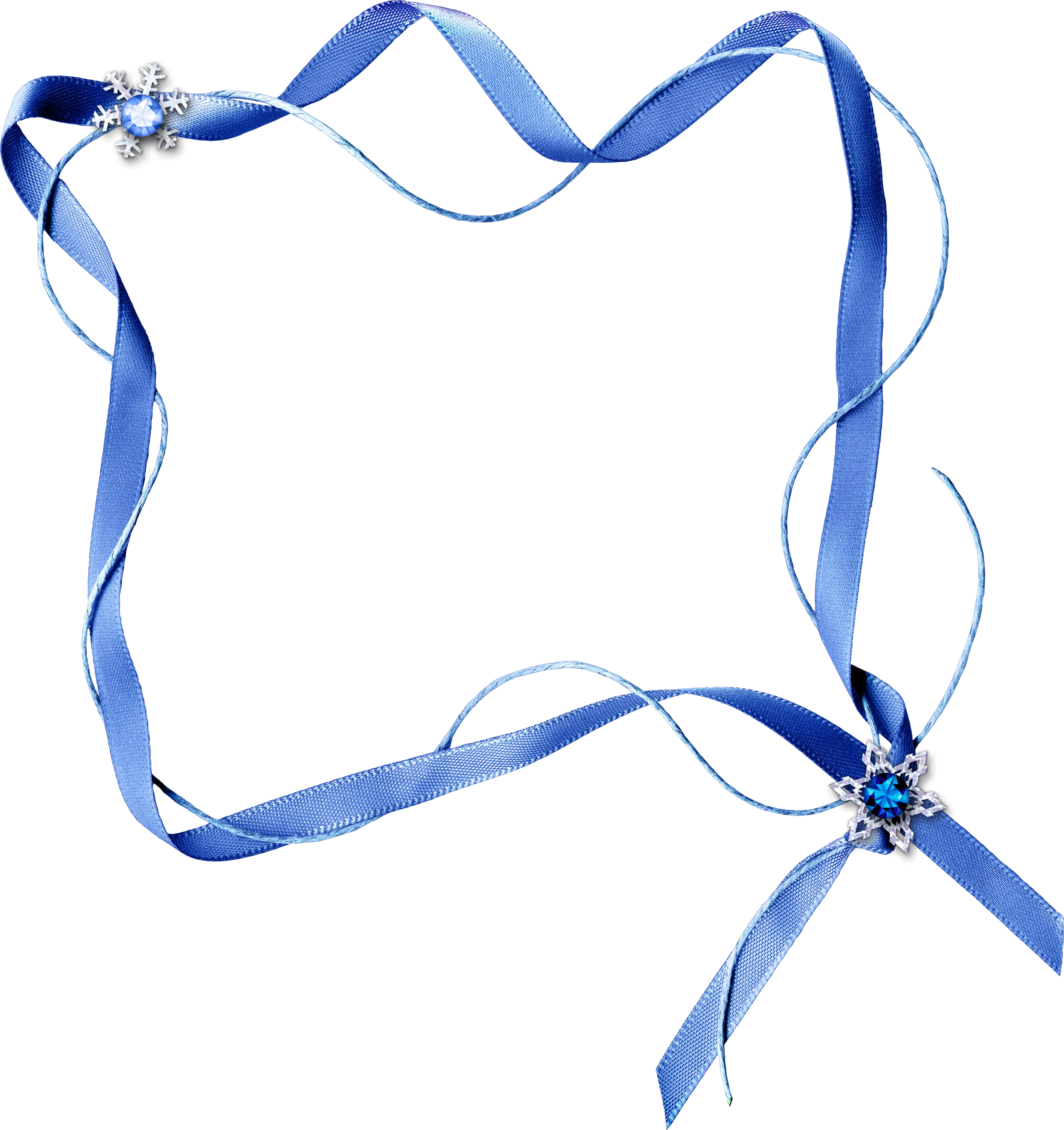 Elegant Blue Ribbon Frame