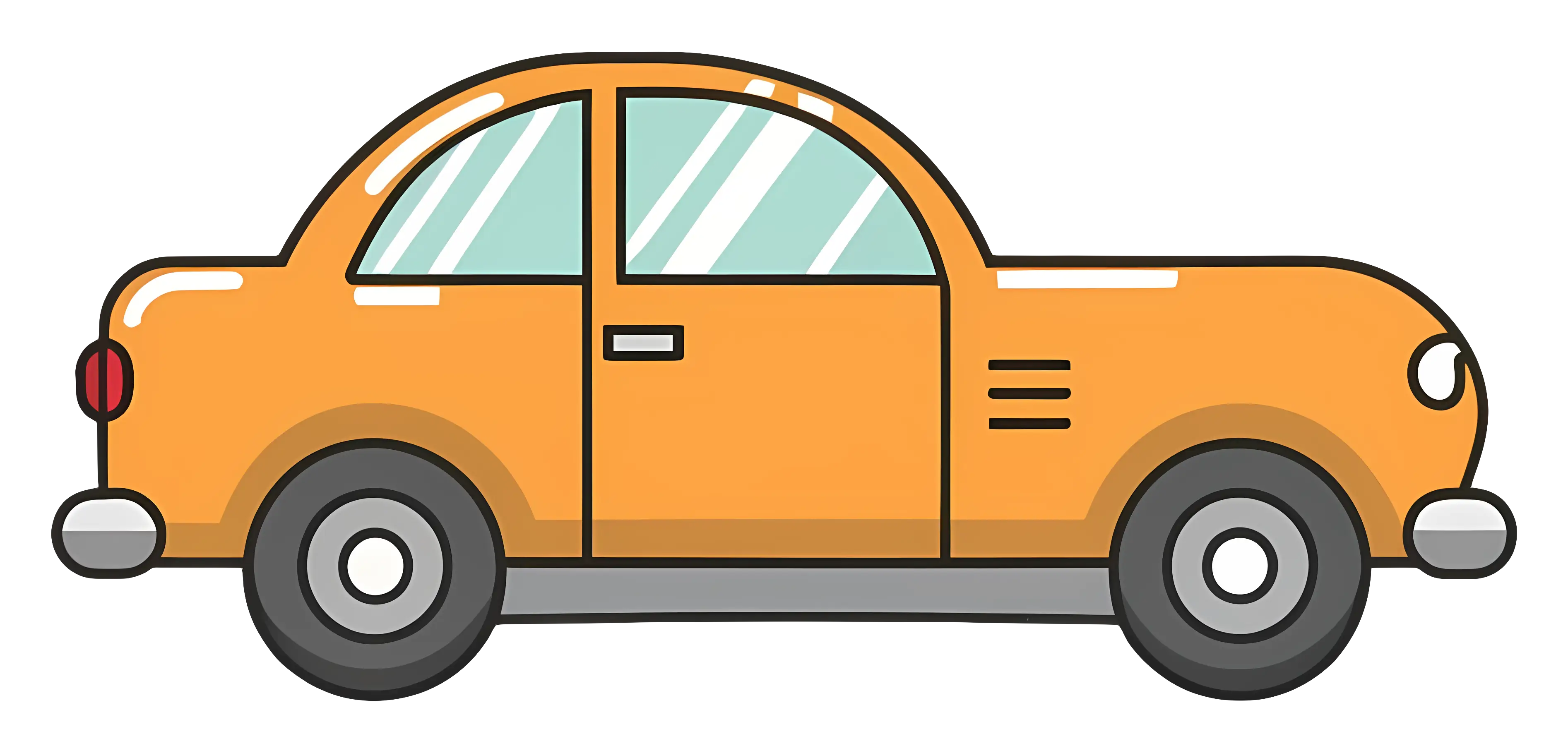 Yellow Cartoon Car Illustration