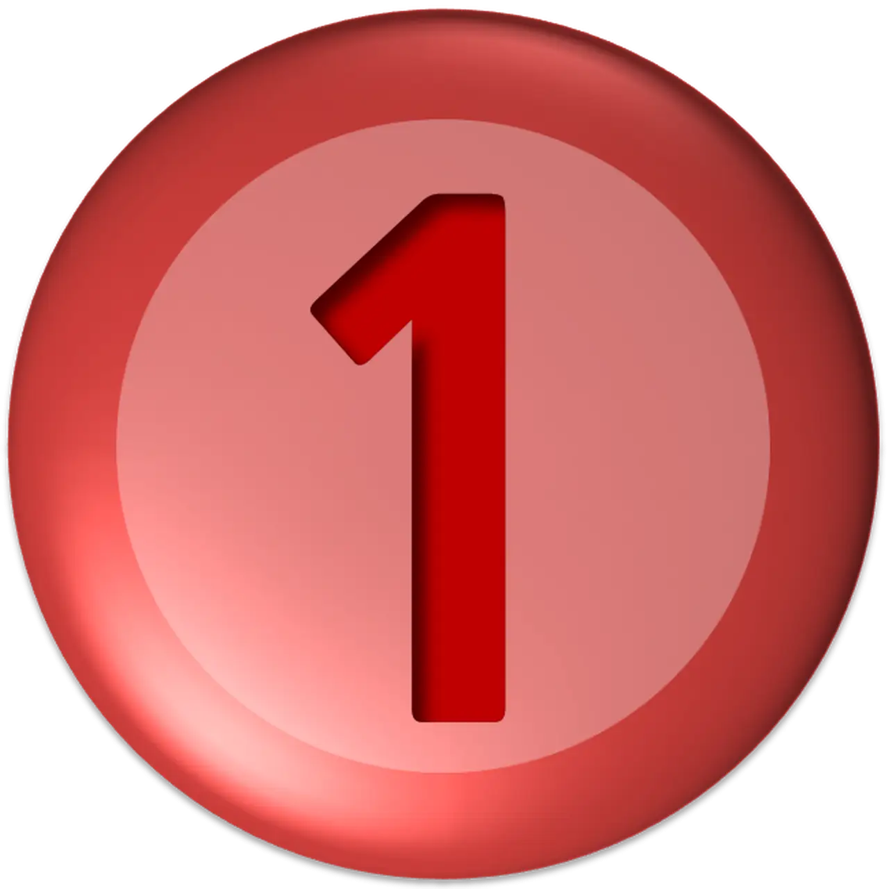 Red Number One Button Symbol