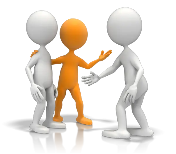 3D Animated Figures Representing Team Interaction