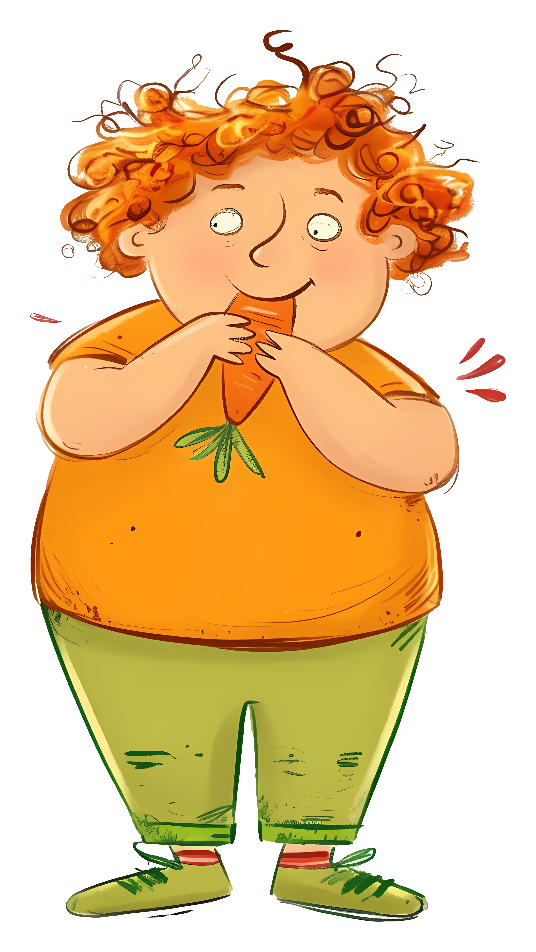 Boy Enjoying a Carrot Snack